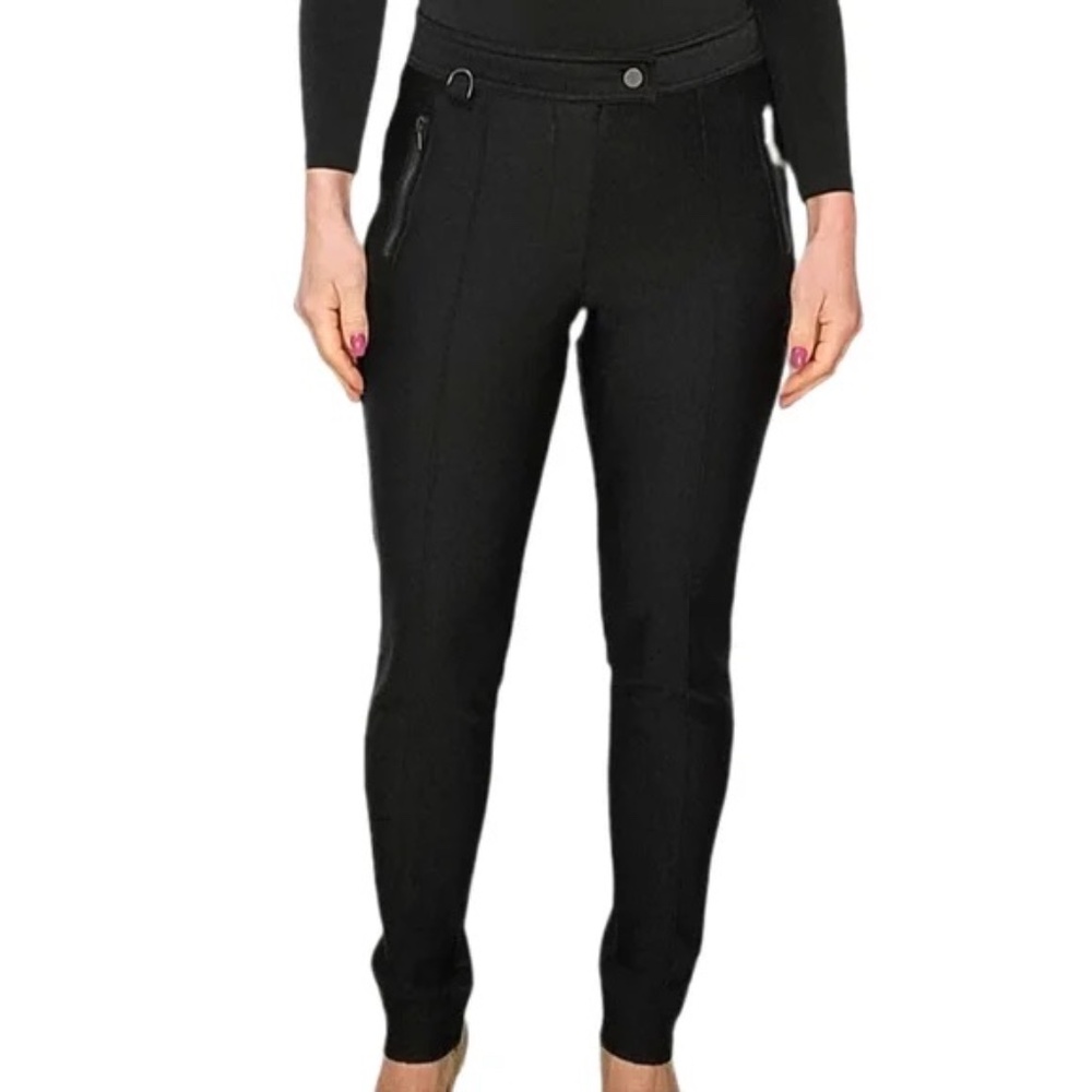 EUC Erin Snow Eschler Ski Pants Size 8 Ankle Straps Black